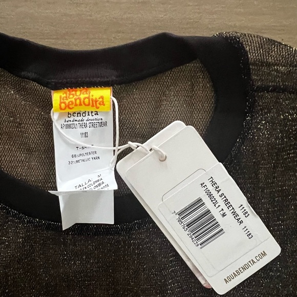 Agua Bendita Thera Streetwear Mesh Oversized Shirt Top Size Small Medium NWT - Picture 6 of 6